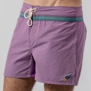 SWAM x Woodpecker Mens Purple Swim Shorts Size Large Beach Style WPS001 Swimsuit